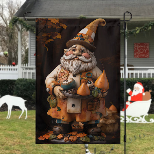 Autumn's Keeper The Enchanted Garden Gnome, Gnome Xmas Garden Flag & House Flag, Christmas Flag Gift For Gnome Lovers