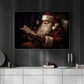 Santa Claus Is Reading Book, Christmas Canvas Painting, Xmas Wall Art Decor - Christmas Poster Gift For Book Lovers