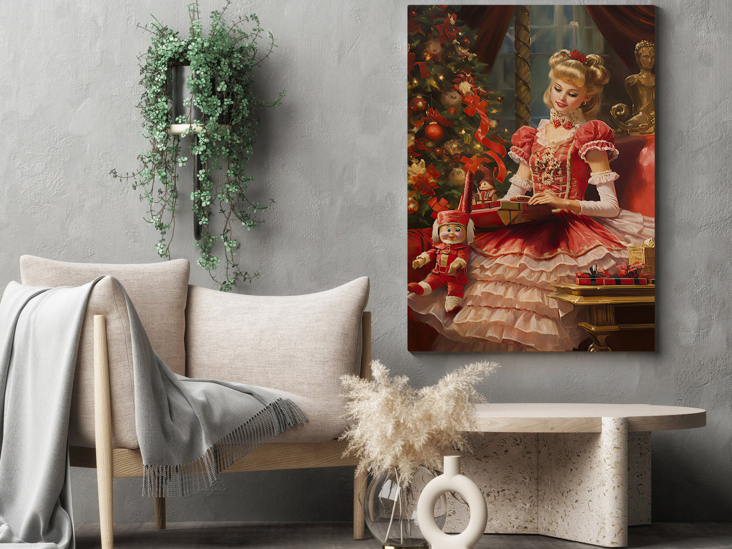 Enchanted Christmas Eve, Victorian Christmas Canvas Painting, Xmas Wall Art Decor - Christmas Poster Gift