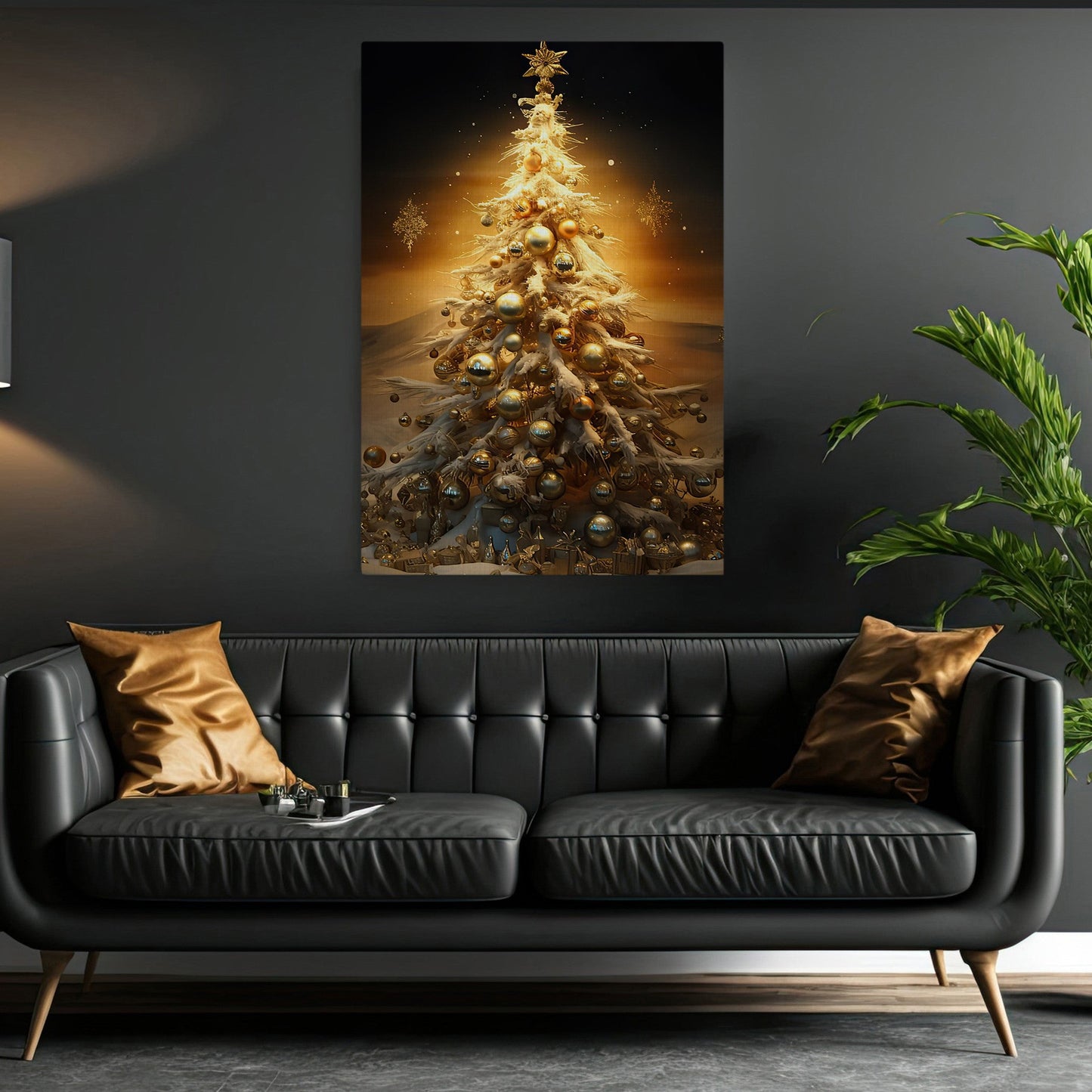 Christmas Tree Glows Canvas Painting, Xmas Wall Art Decor - Christmas Poster Gift Christmas Tree Lovers