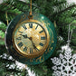 Timeless Yuletide Elegance, Clock Circle Ceramic Ornament Christmas Gift