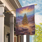 Christmas Tree Under Sunset, Christmas Tree Xmas Garden Flag & House Flag, Christmas Flag Gift