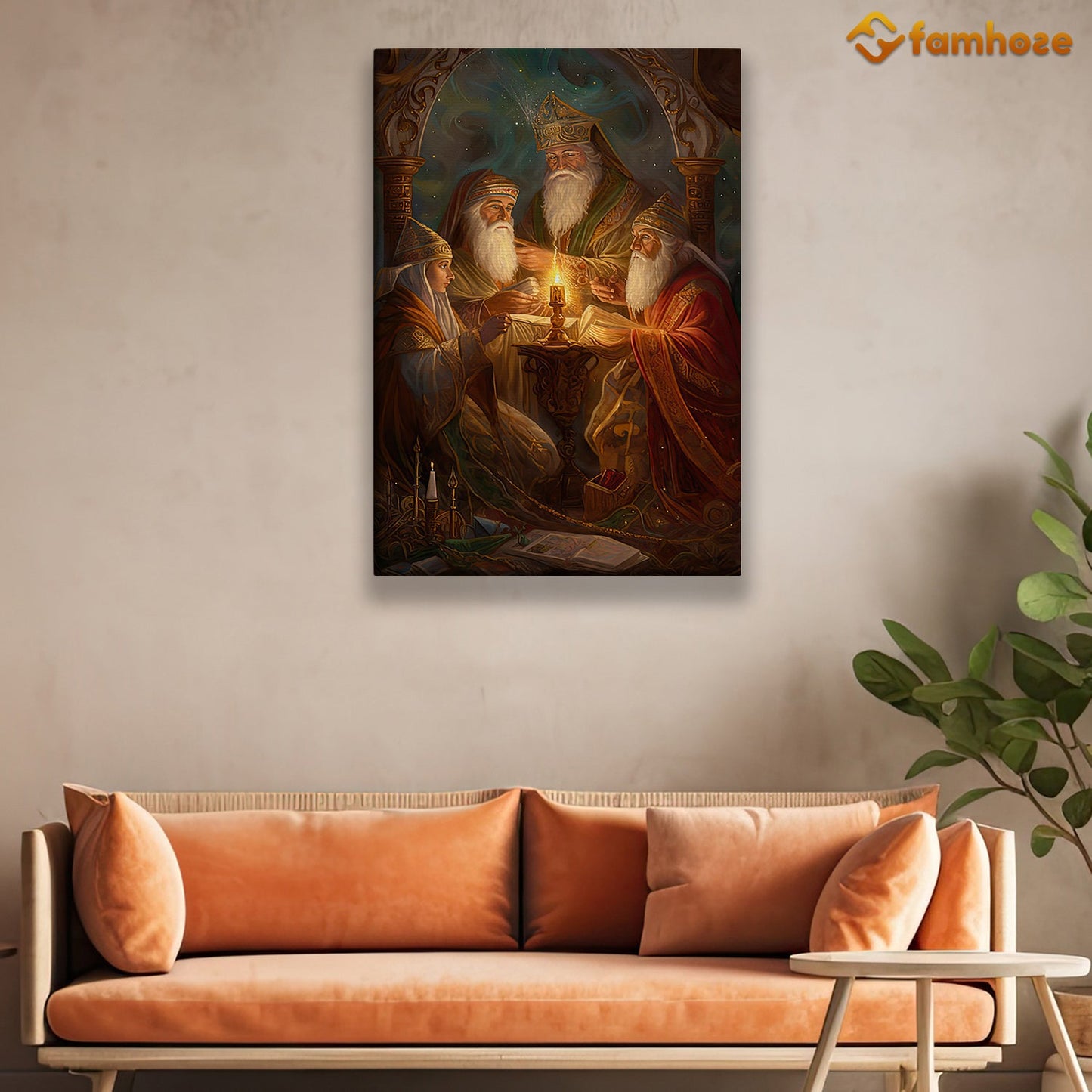 Mystical Council Of The Elders, Christmas Canvas Painting, Xmas Wall Art Decor - Christians Christmas Poster Gift