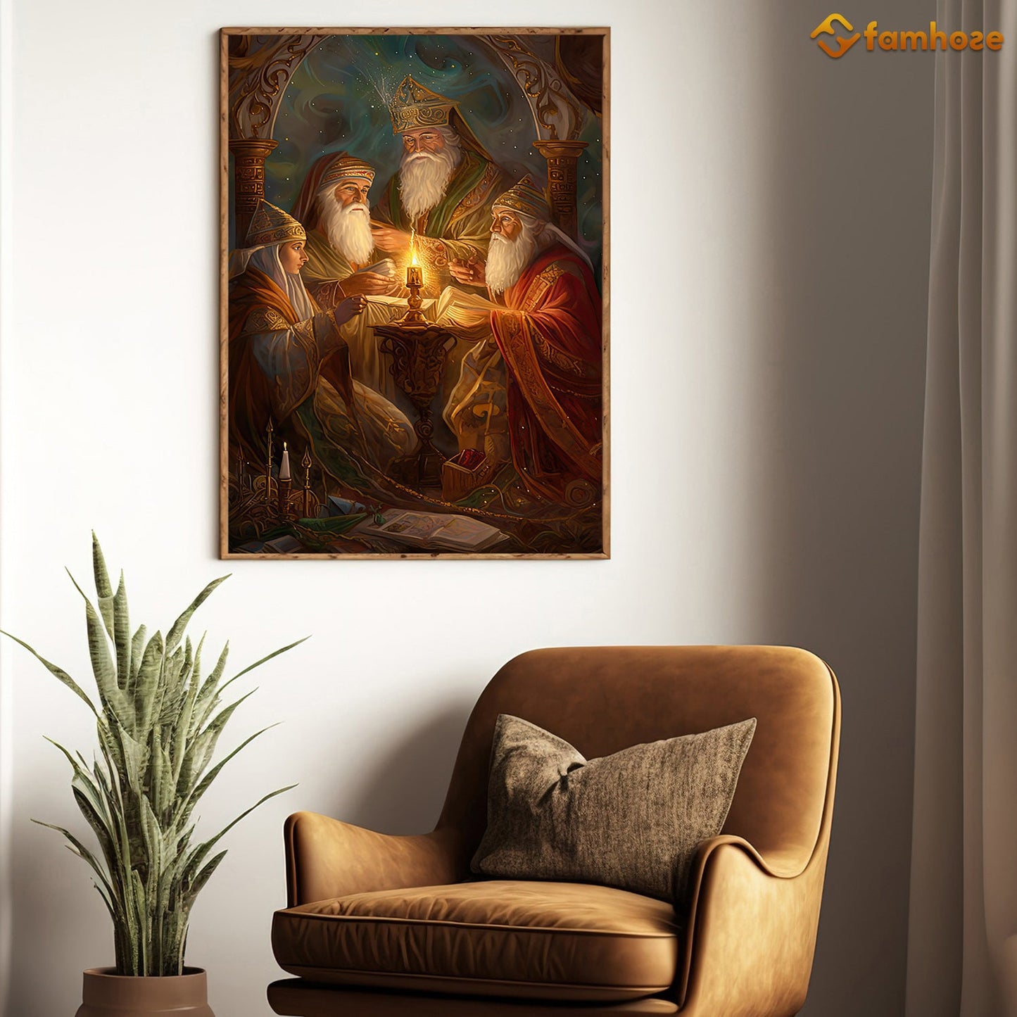 Mystical Council Of The Elders, Christmas Canvas Painting, Xmas Wall Art Decor - Christians Christmas Poster Gift