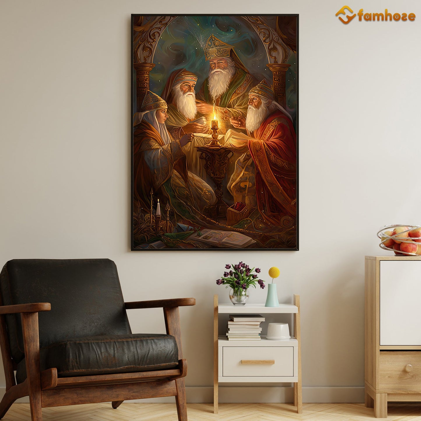 Mystical Council Of The Elders, Christmas Canvas Painting, Xmas Wall Art Decor - Christians Christmas Poster Gift