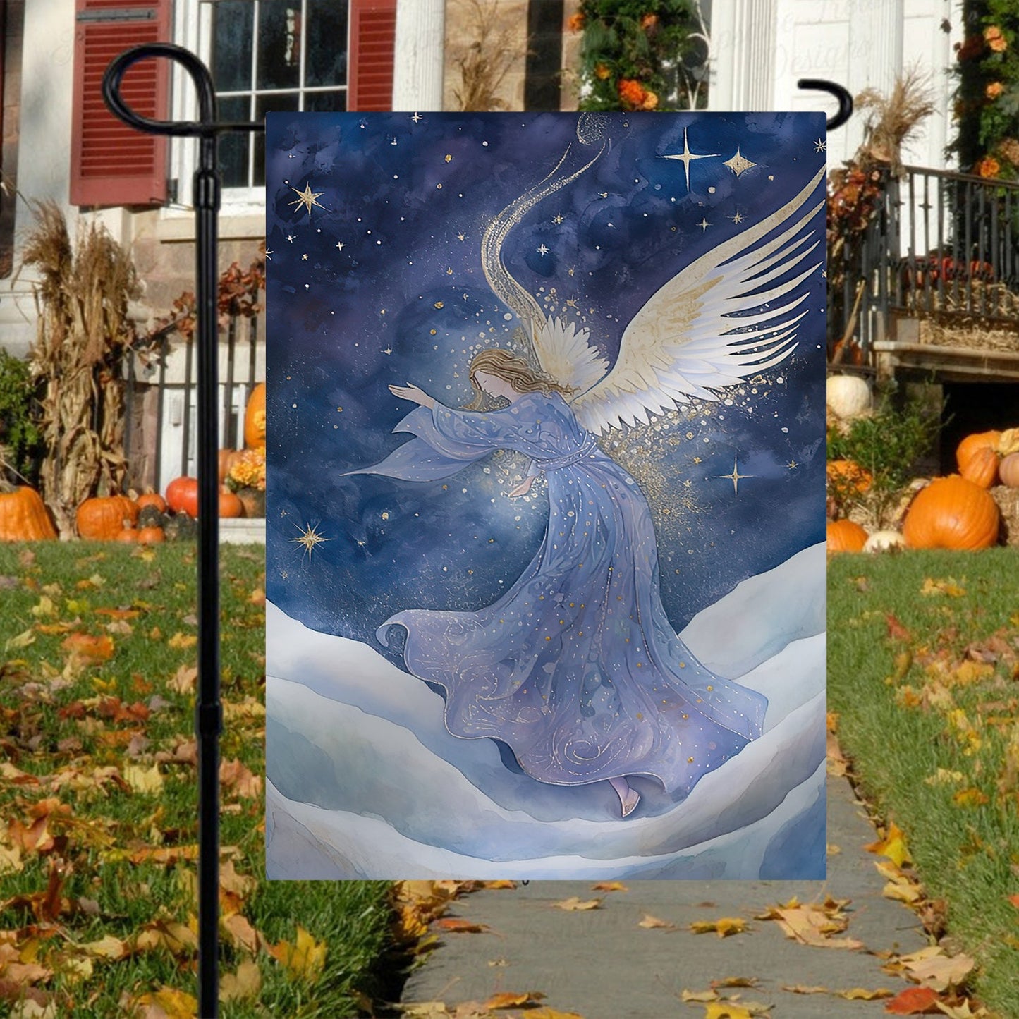 Angel Dancing On The Cloud, Angel Xmas Garden Flag & House Flag, Christmas Flag Gift For Angel Lovers