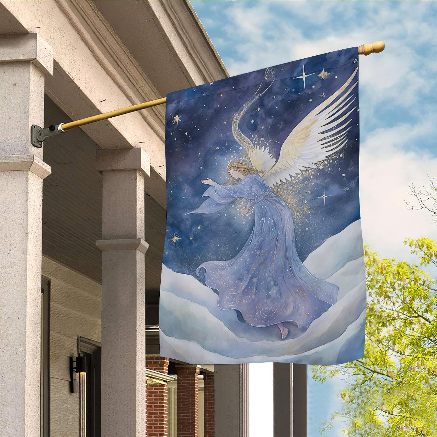 Angel Dancing On The Cloud, Angel Xmas Garden Flag & House Flag, Christmas Flag Gift For Angel Lovers