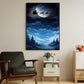 Midnight Journey Santa's Silhouette Against a Lustrous Moonlit Sky Christmas Canvas Painting, Xmas Wall Art Decor - Christmas Poster Gift