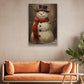 Winter's Gentleman A Snowman Dressed in Elegance and Joy Christmas Canvas Painting, Xmas Wall Art Decor - Christmas Poster Gift