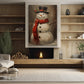 Winter's Gentleman A Snowman Dressed in Elegance and Joy Christmas Canvas Painting, Xmas Wall Art Decor - Christmas Poster Gift