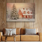 Golden Glow At Dusk A Cozy Winter Retreat Amidst the Whispering Pinesh Christmas Canvas Painting, Xmas Wall Art Decor - Christmas Poster Gift