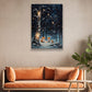 Enchanted Winter's Eve Foxes Under The Illuminated Tree, Christmas Canvas Painting, Xmas Wall Art Decor - Christmas Poster Gift Fox Lovers