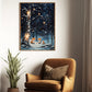 Enchanted Winter's Eve Foxes Under The Illuminated Tree, Christmas Canvas Painting, Xmas Wall Art Decor - Christmas Poster Gift Fox Lovers