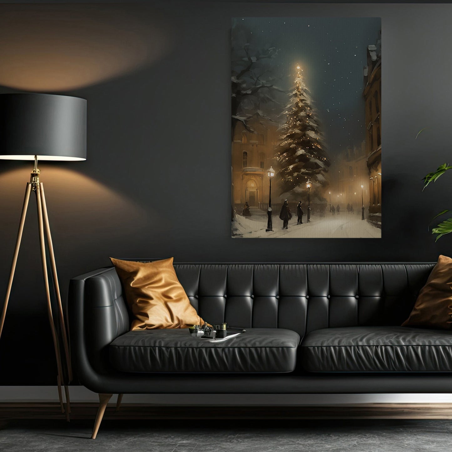 Enchanted Winter Evening, Victorian Christmas Canvas Painting, Xmas Wall Art Decor - Christmas Poster Gift