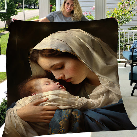 A Mother's Love Christmas, Christians Xmas Fleece Blanket & Sherpa Blanket Gift