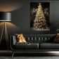 Golden Glimmer of the Festive Night, Christmas Canvas Painting, Xmas Wall Art Decor - Christmas Poster Gift
