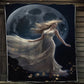 Angel Dancing On The Moon Christmas, Angel Xmas Fleece Blanket & Sherpa Blanket Gift