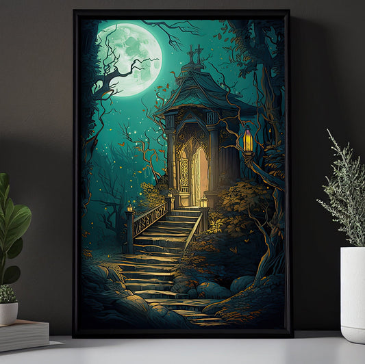 The Magical Ancient Gateway, Dark House Canvas Painting, Wall Art Decor - Dark Tower Poster Gift