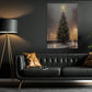 Winter's Eve Luminescence, Christmas Canvas Painting, Xmas Wall Art Decor - Christmas Poster Gift