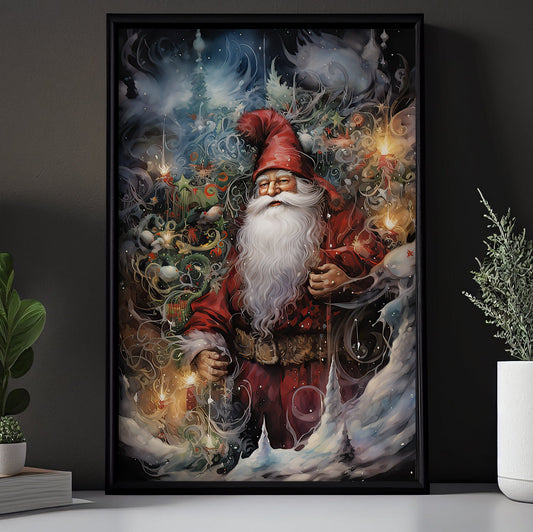 Enchanted Holiday Whirlwind, Santa Claus Christmas Canvas Painting, Xmas Wall Art Decor - Christmas Poster Gift For Horse Lovers