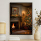 Cozy Christmas Hearth, Christmas Canvas Painting, Xmas Wall Art Decor - Christmas Poster Gift