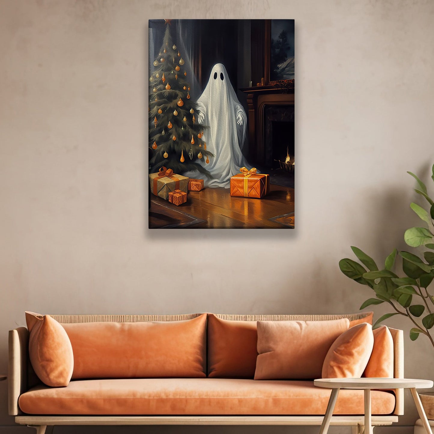 Spooky Christmas Vigil, Christmas Canvas Painting, Xmas Wall Art Decor - Christmas Poster Gift