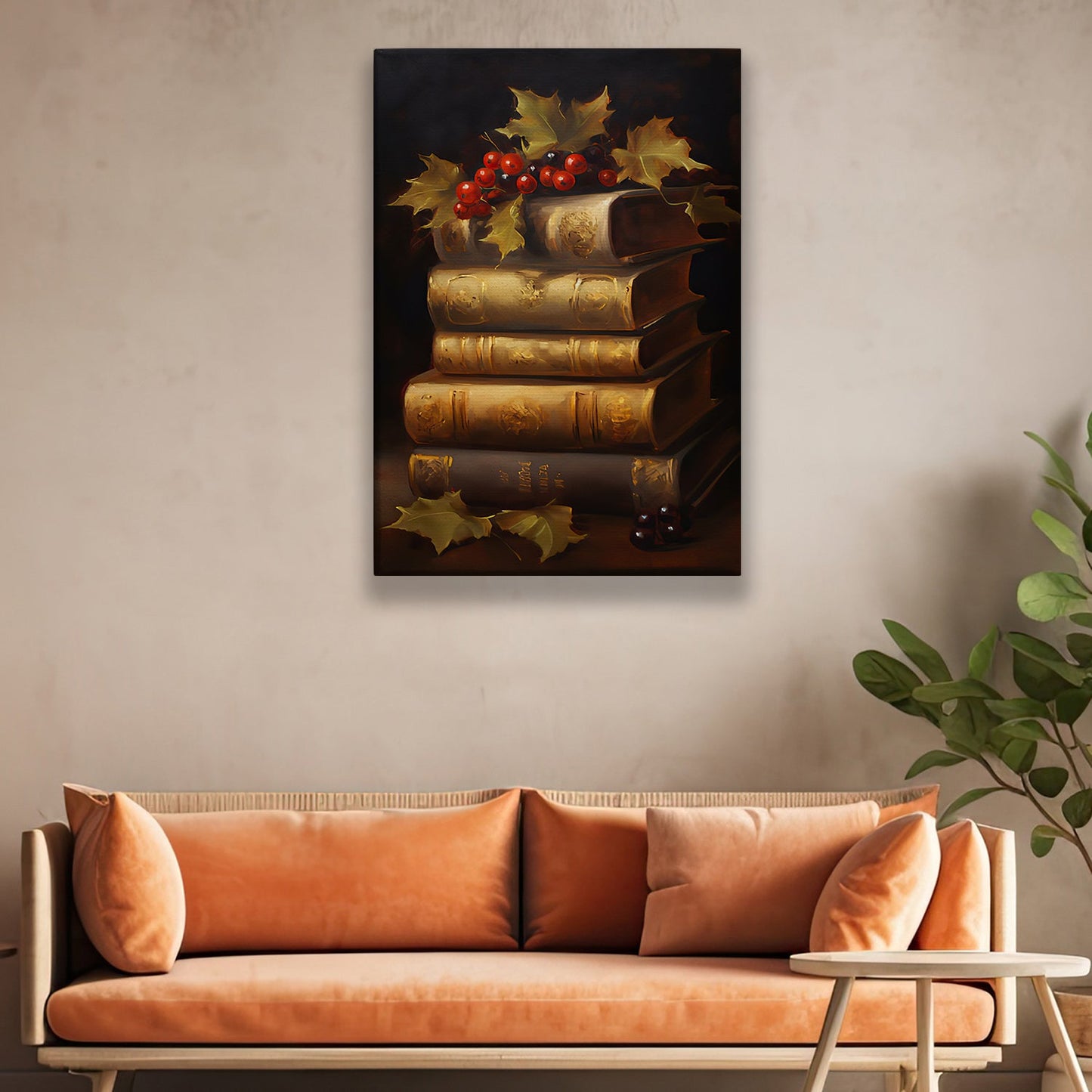 A Scholar's Harvest, Christmas Canvas Painting, Xmas Wall Art Decor - Christmas Poster Gift