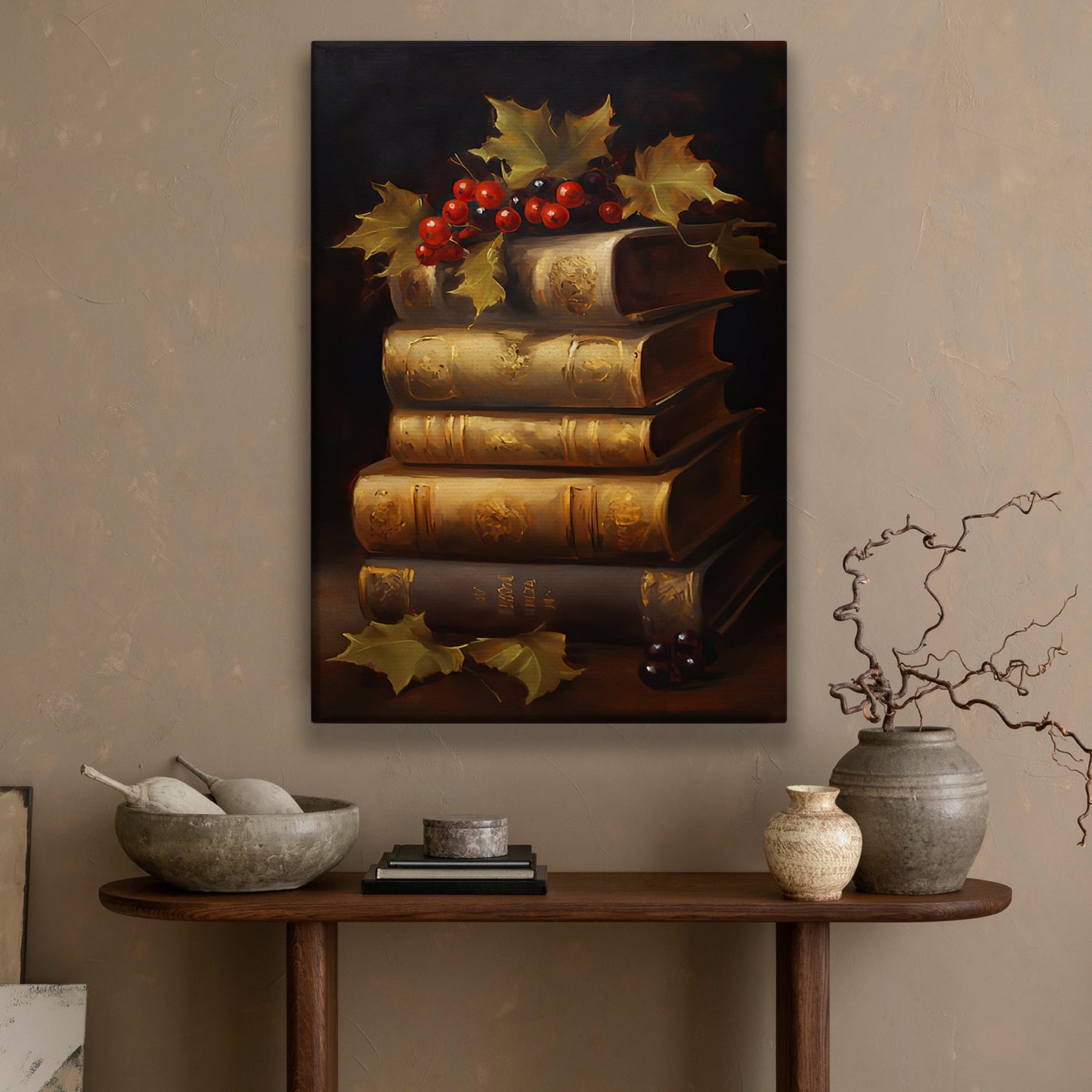 A Scholar's Harvest, Christmas Canvas Painting, Xmas Wall Art Decor - Christmas Poster Gift