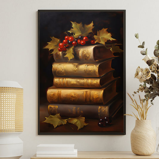 A Scholar's Harvest, Christmas Canvas Painting, Xmas Wall Art Decor - Christmas Poster Gift