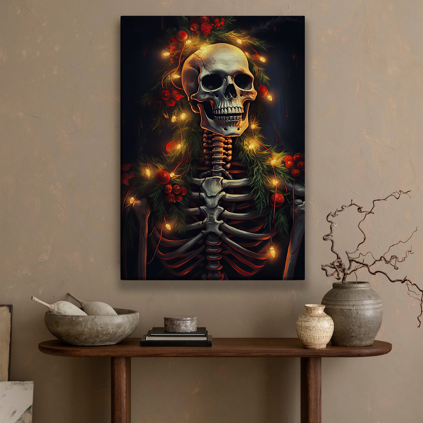 Macabre Merriment A Gothic Christmas, Christmas Canvas Painting, Xmas Wall Art Decor - Christmas Poster Gift