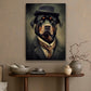 Rottweiler Dog Wear Hat, Rottweiler Dog Victorian Canvas Painting, Victorian Animal Wall Art Decor - Poster Gift For Rottweiler Dog Lovers