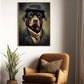 Rottweiler Dog Wear Hat, Rottweiler Dog Victorian Canvas Painting, Victorian Animal Wall Art Decor - Poster Gift For Rottweiler Dog Lovers