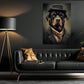 Rottweiler Dog Wear Hat, Rottweiler Dog Victorian Canvas Painting, Victorian Animal Wall Art Decor - Poster Gift For Rottweiler Dog Lovers