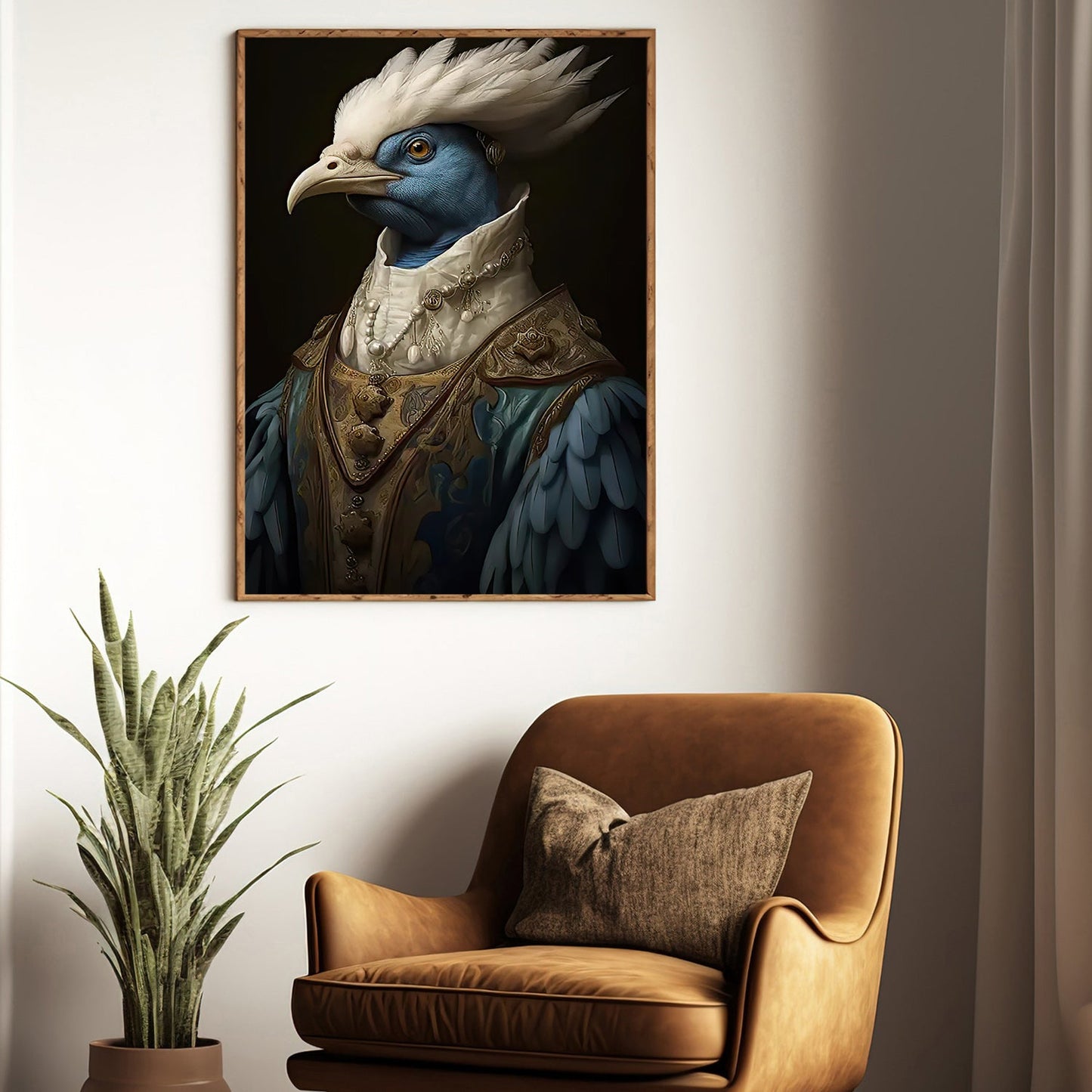 Victorian Peacock In Suit, Peacock Canvas Painting, Victorian Animal Wall Art Decor - Victorian Peacock Poster Gift