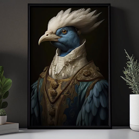 Victorian Peacock In Suit, Peacock Canvas Painting, Victorian Animal Wall Art Decor - Victorian Peacock Poster Gift