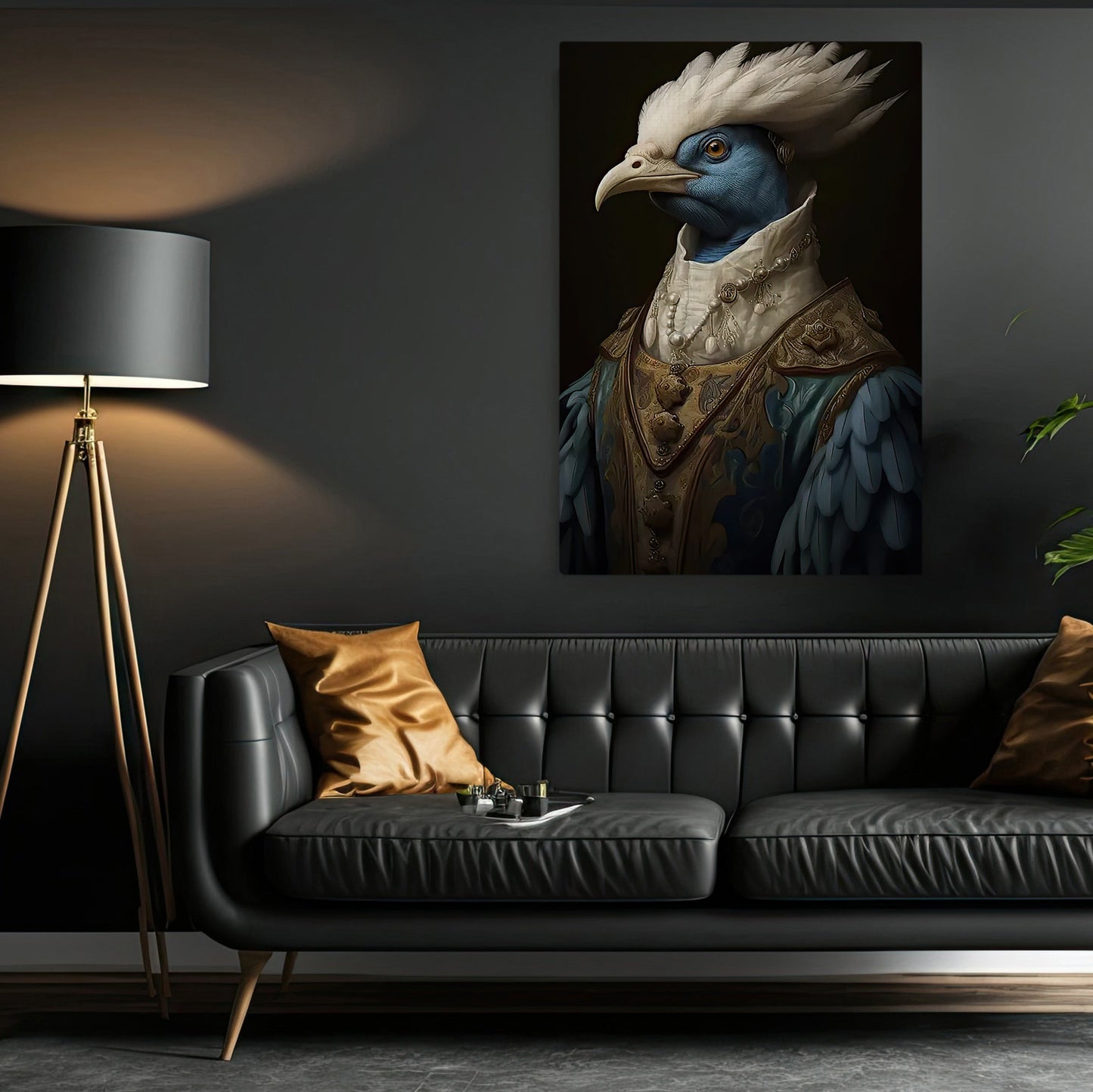 Victorian Peacock In Suit, Peacock Canvas Painting, Victorian Animal Wall Art Decor - Victorian Peacock Poster Gift