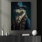 Victorian Portrait Crocodile In Suit Vest And Hat, Crocodile Canvas Painting, Victorian Animal Wall Art Decor - Crocodile Poster Gift