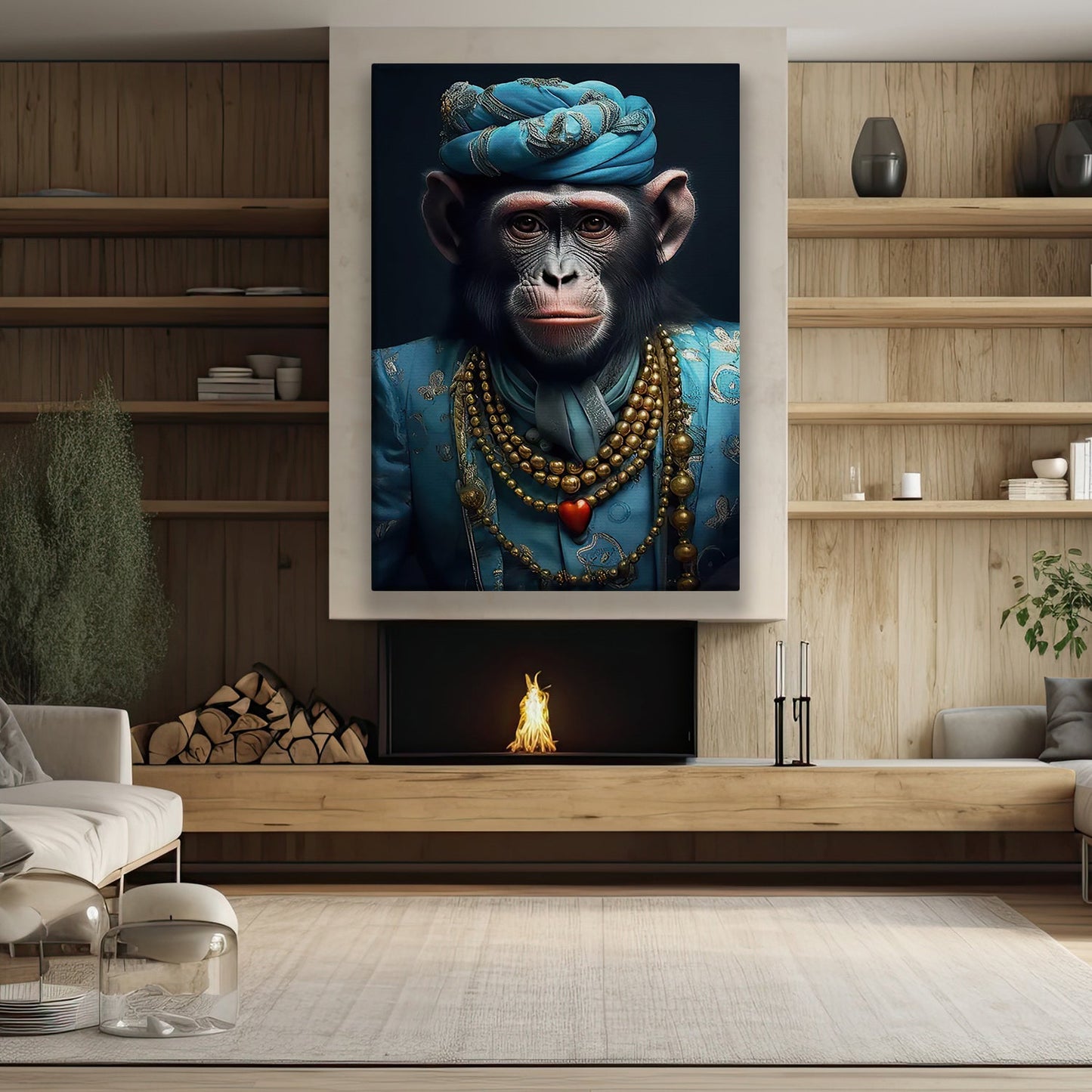 Gentleman Monkey King With Crown, Victorian Monkey Canvas Painting, Victorian Animal Wall Art Decor - Poster Gift For Monkey Lovers