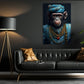 Gentleman Monkey King With Crown, Victorian Monkey Canvas Painting, Victorian Animal Wall Art Decor - Poster Gift For Monkey Lovers