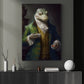 Victorian Crocodile Cheer Up, Crocodile Canvas Painting, Victorian Animal Wall Art Decor - Crocodile Poster Gift