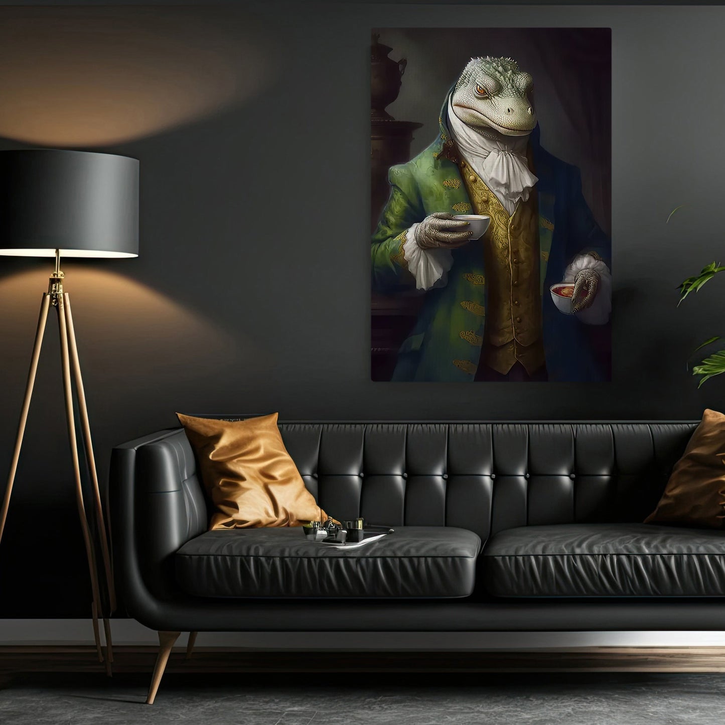 Victorian Crocodile Cheer Up, Crocodile Canvas Painting, Victorian Animal Wall Art Decor - Crocodile Poster Gift