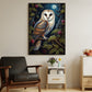 Owl Under The Moon, Owl Canvas Painting, Wall Art Decor - Poster Gift For Owl Lovers