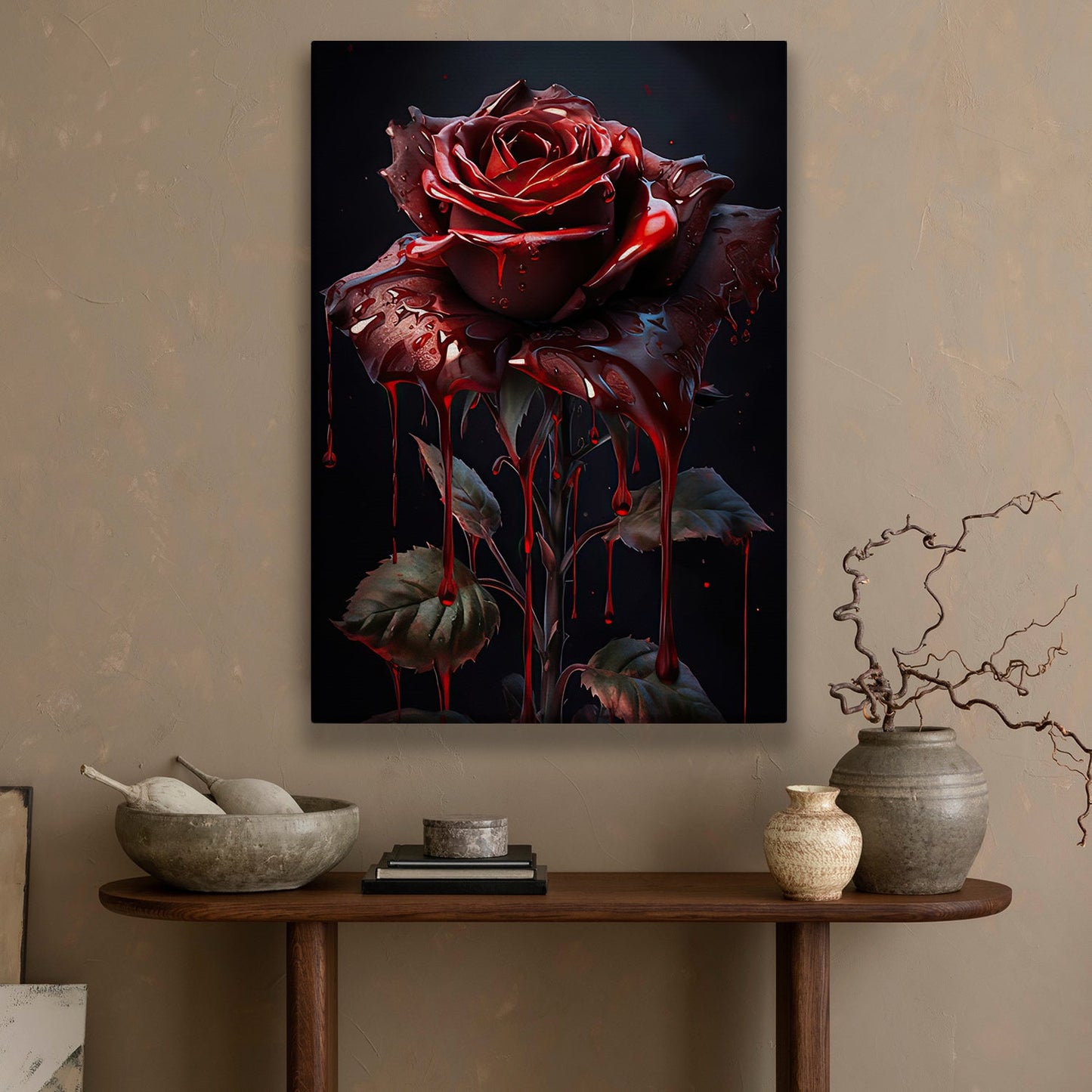 Morning Dew Roses, Rose Canvas Painting, Wall Art Decor - Poster Gift For Rose Lovers