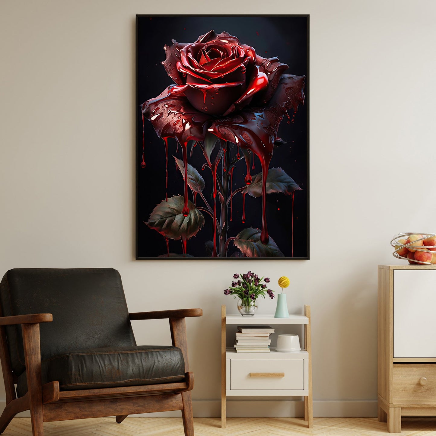 Morning Dew Roses, Rose Canvas Painting, Wall Art Decor - Poster Gift For Rose Lovers