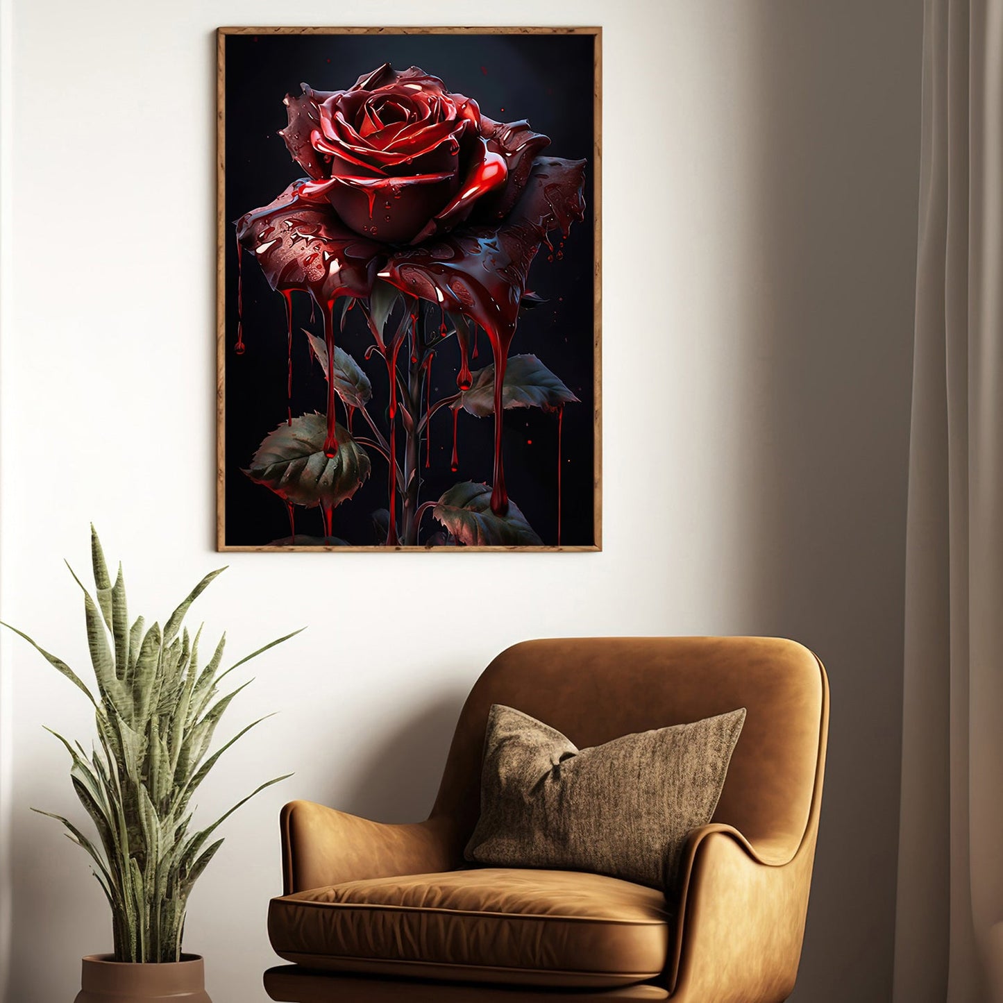 Morning Dew Roses, Rose Canvas Painting, Wall Art Decor - Poster Gift For Rose Lovers