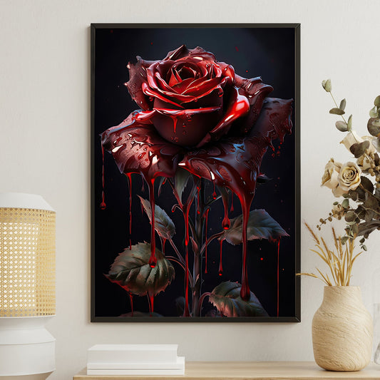 Morning Dew Roses, Rose Canvas Painting, Wall Art Decor - Poster Gift For Rose Lovers