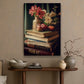 Vase Of Flowers Book Hanging In Room, Book Canvas Painting, Wall Art Decor - Poster Gift For Book Lovers