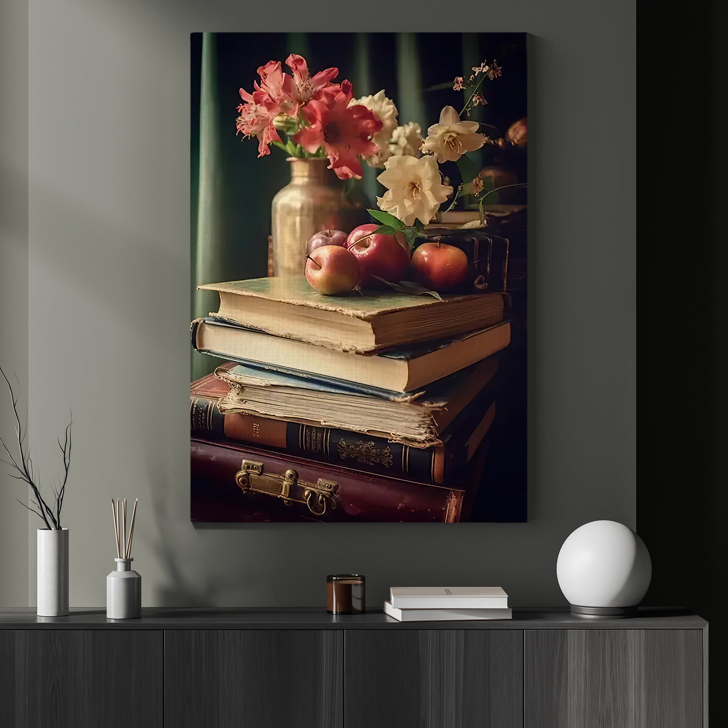 A Study of Still Life, Modern Canvas Painting, Wall Art Decor, Poster Gift For Book Lovers