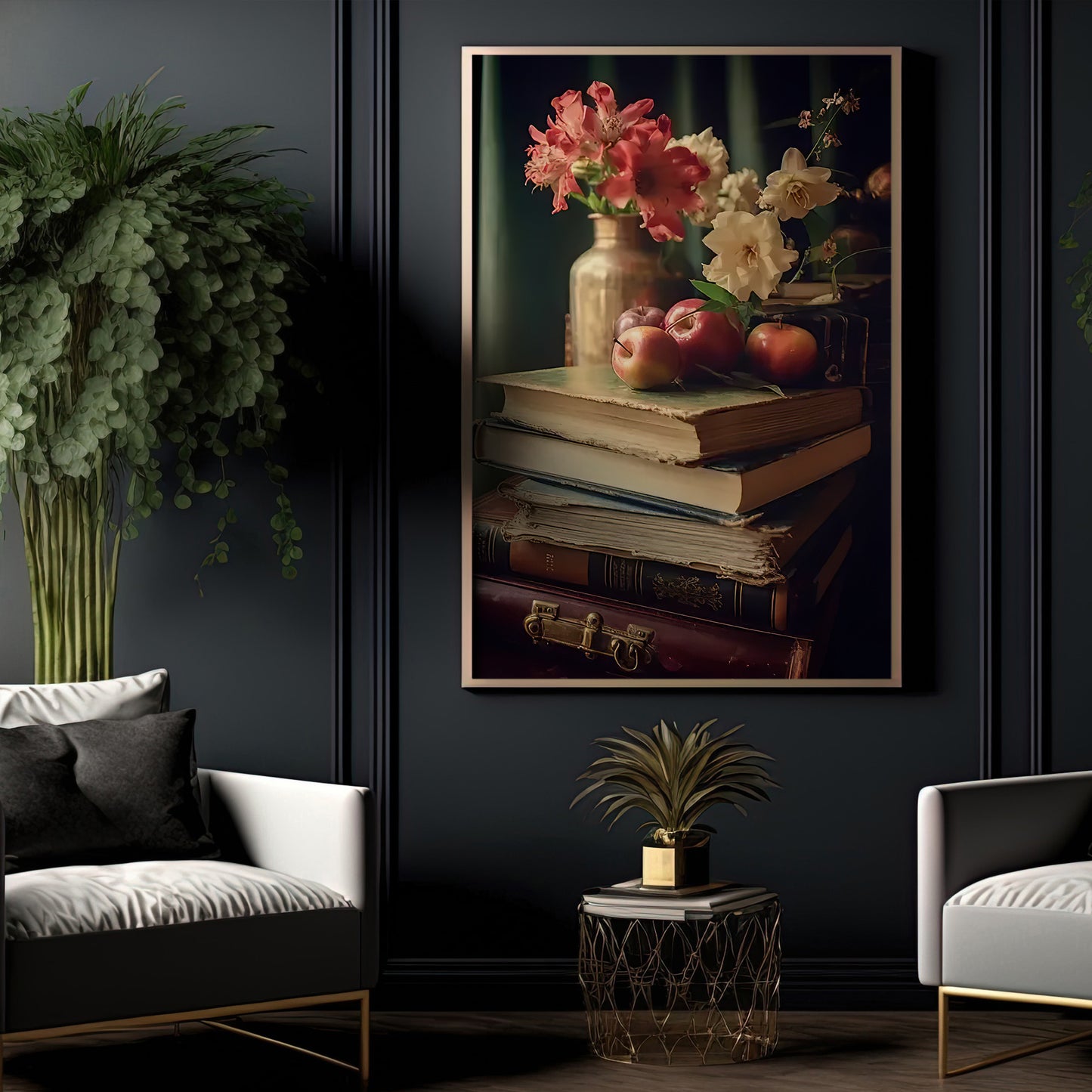 A Study of Still Life, Modern Canvas Painting, Wall Art Decor, Poster Gift For Book Lovers