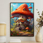 Fairy Tale Mushroom House, Mushroom Canvas Painting, Wall Art Decor - Mushroom Poster Gift
